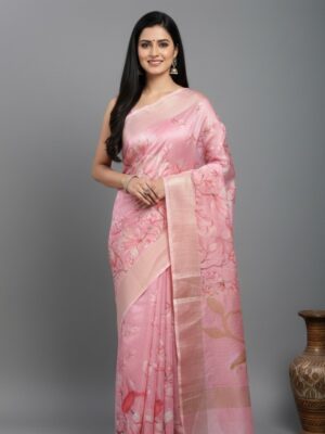 Art Dupion Handloom Digital Print Saree