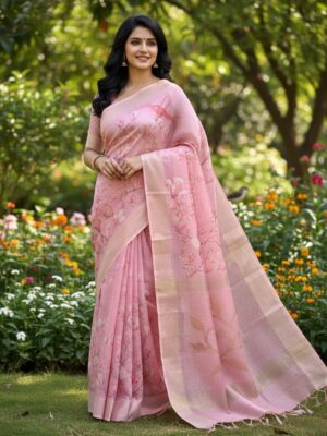 Handloom Dupion Digital Print Saree