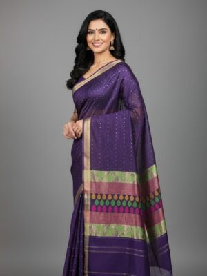 Maslin Sequence Jamdani Exclusive Saree